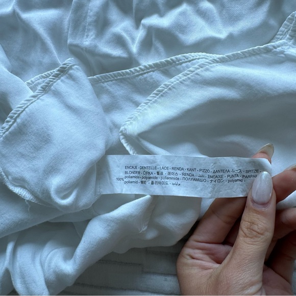 Zara White Lace Sleeve Top - Picture 6 of 7